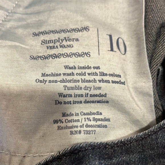 Simply Vera Vera Wang bootcut trouser jeans Sz 10 - Picture 7 of 7